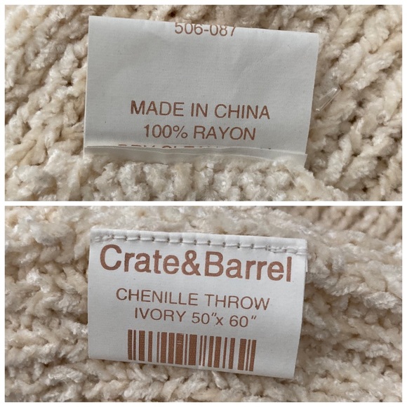 Crate and Barrel chenille throw - Picture 5 of 8